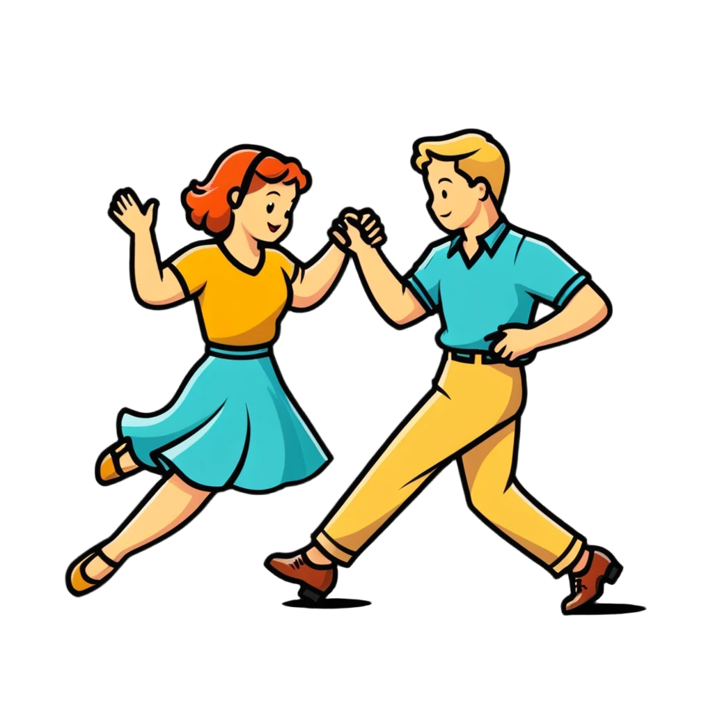 Swing dance couple emoji