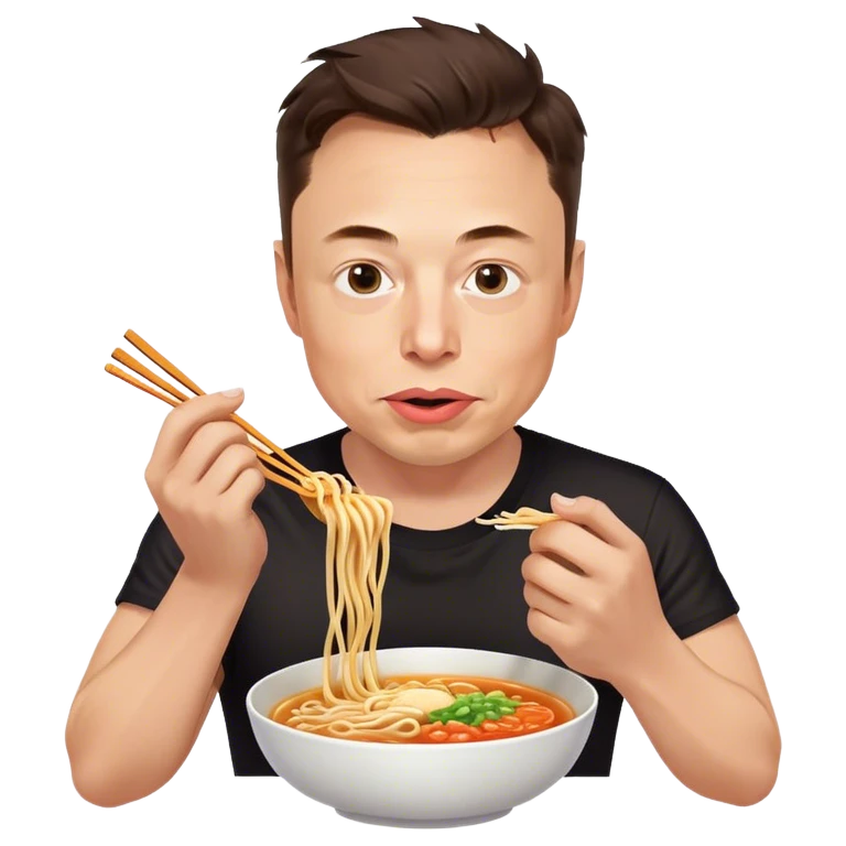 elon musk eating ramen emoji