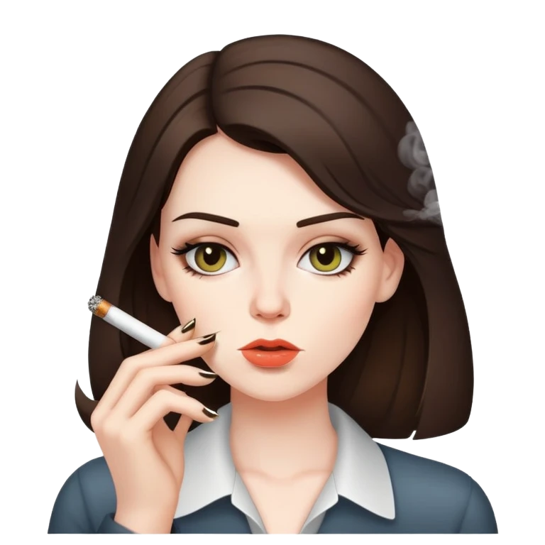 brunette smoking  emoji
