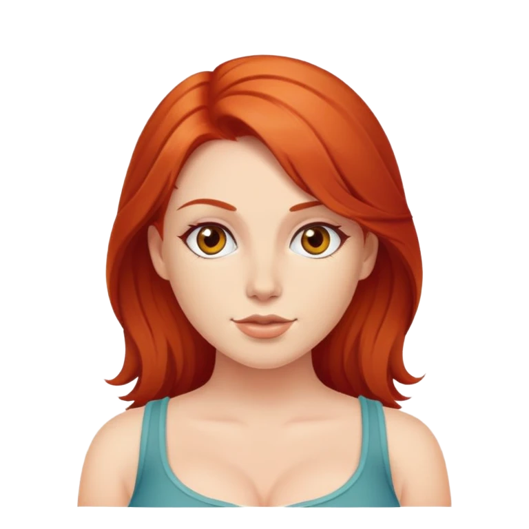 Пышногрудая рыжая девушка  emoji