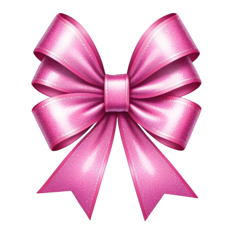 Lazo rosa con purpurina  emoji