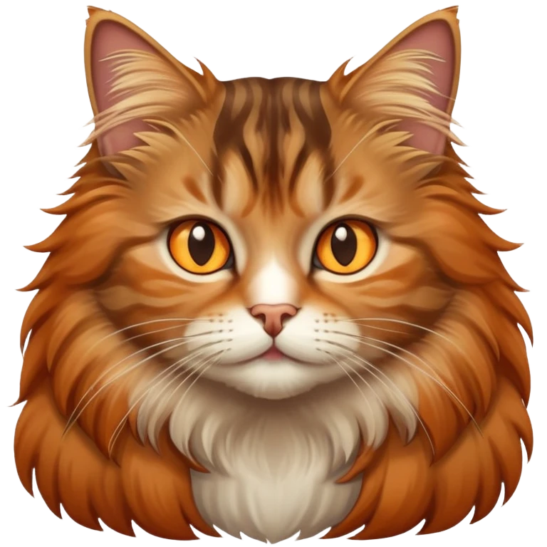Long-haired tabby cat emoji