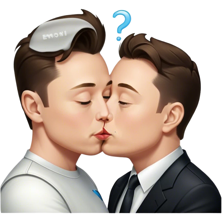 Elon Musk kissing Elon musk emoji
