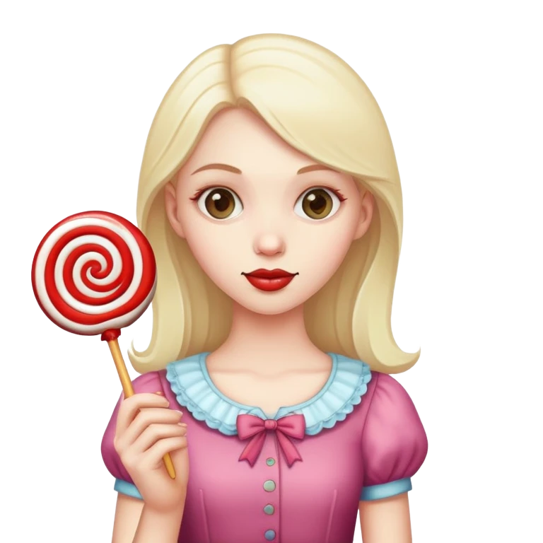 Niña con una paleta  emoji
