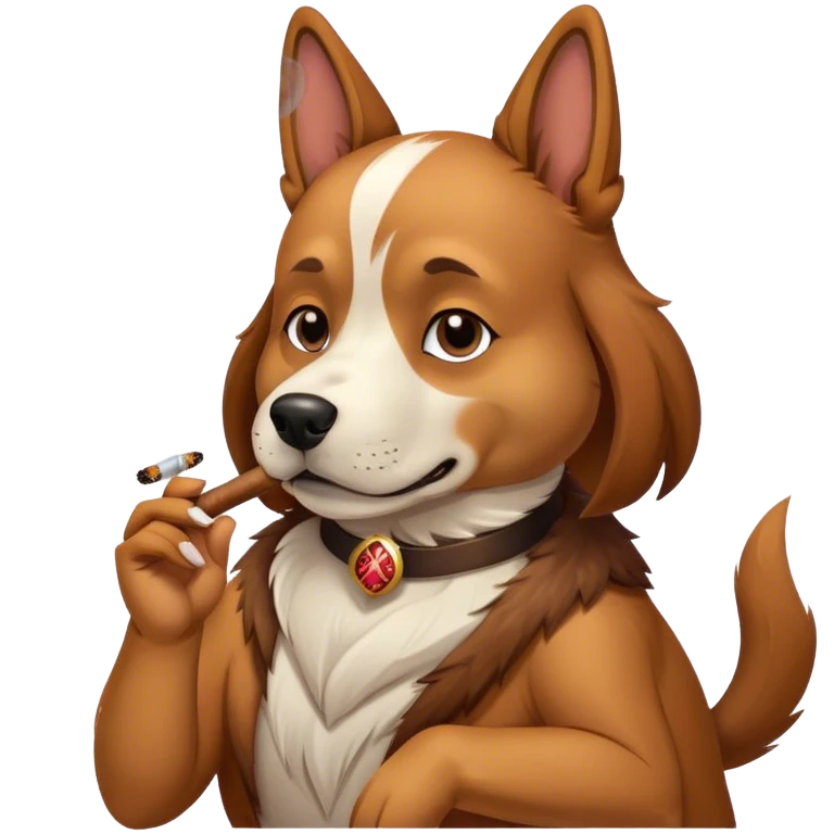 Dog smoking cigar  emoji