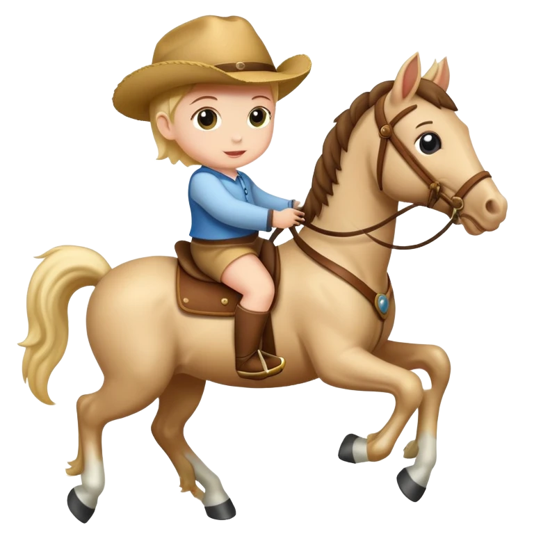 A baby riding a horse  emoji
