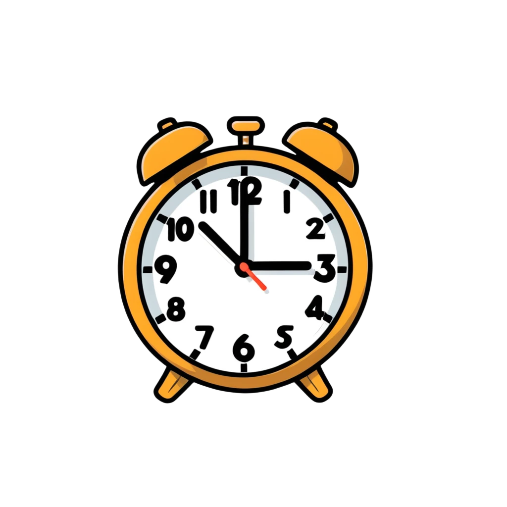 A curly headed clock emoji