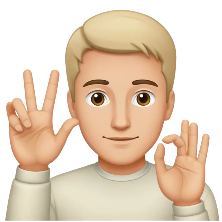 un bonhomme qui fait le signe jul emoji