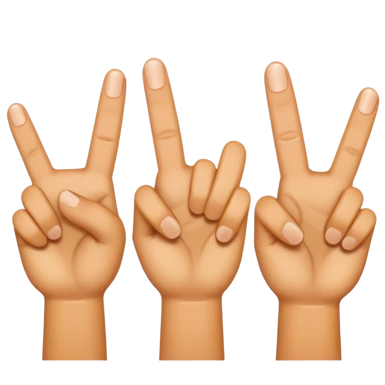 Three fingers emoji
