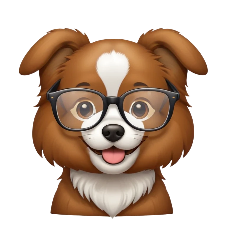 Chien avec lunette  emoji