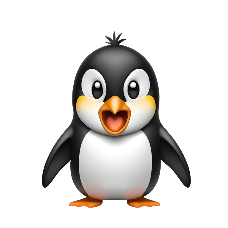 Screaming penguin  emoji