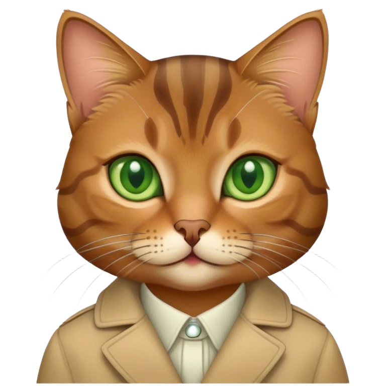 brown tabby cat with green eyes emoji