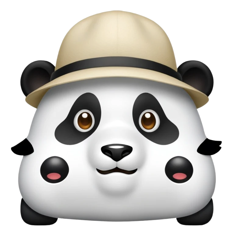 Une voiture avec des yeux de panda avec un chapeau  emoji