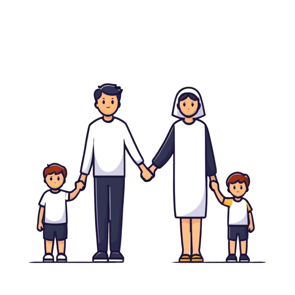 joyful family holding hands emoji