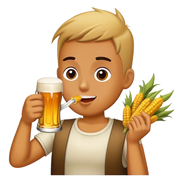 calçot drinking beer emoji