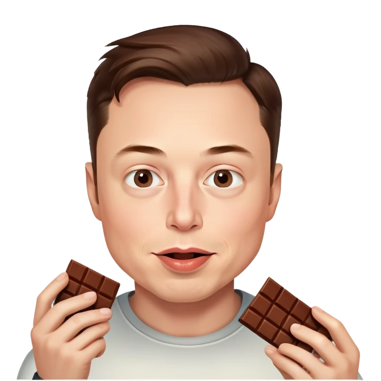 Elon musk eating chocolate emoji