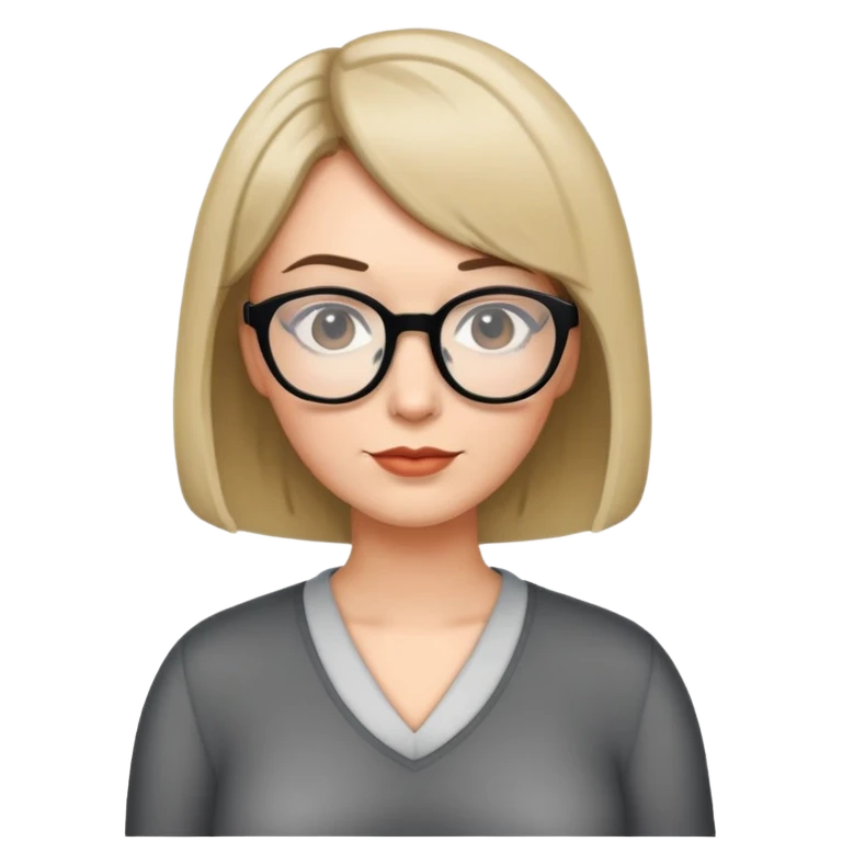 Учительница с каре в очках и с большими сиськами emoji