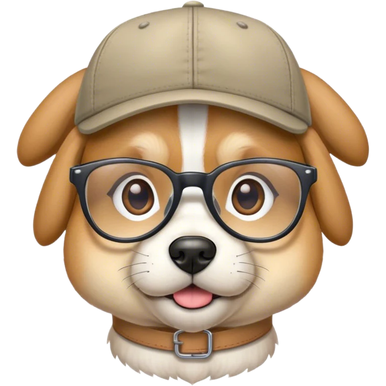 Chien avec lunette casquette  emoji