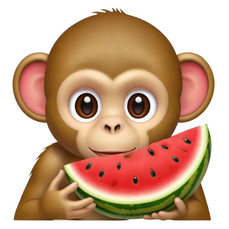 A monkey eating watermelon emoji