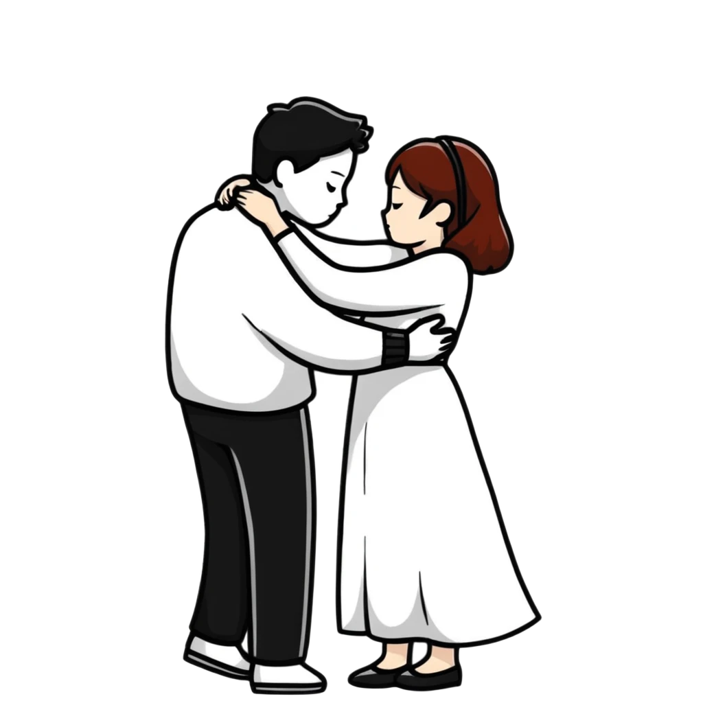 cute couple embracing emoji