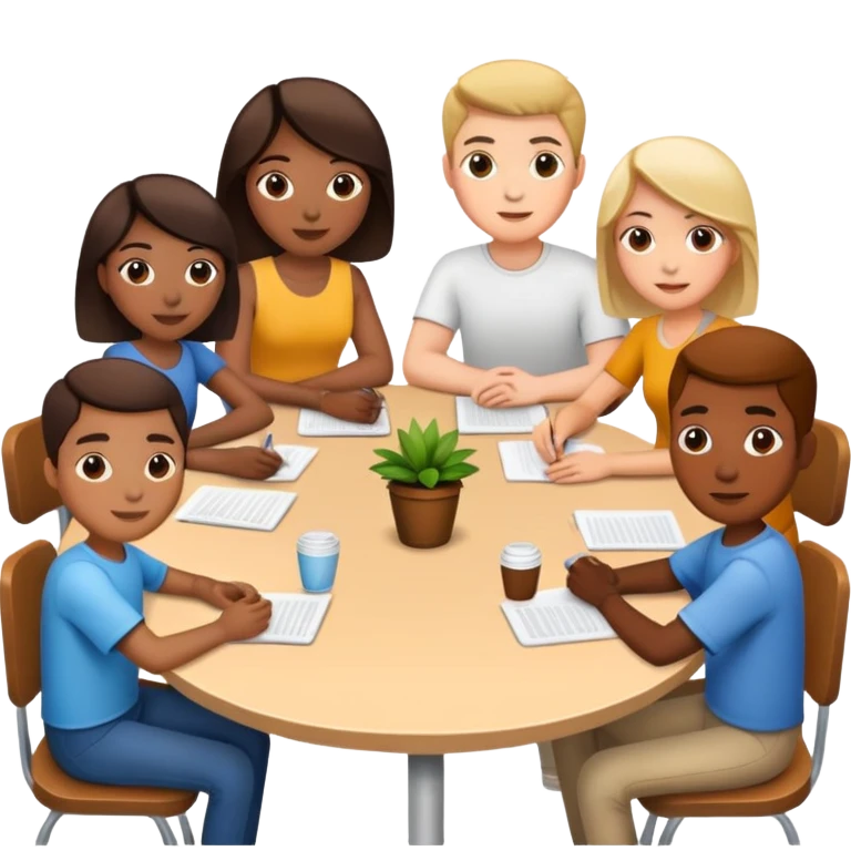 group of people sitting at a table emoji