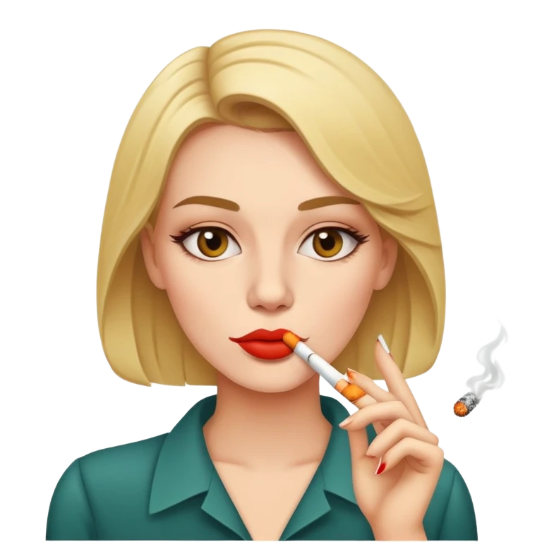 Cara con cigarro en la boca emoji