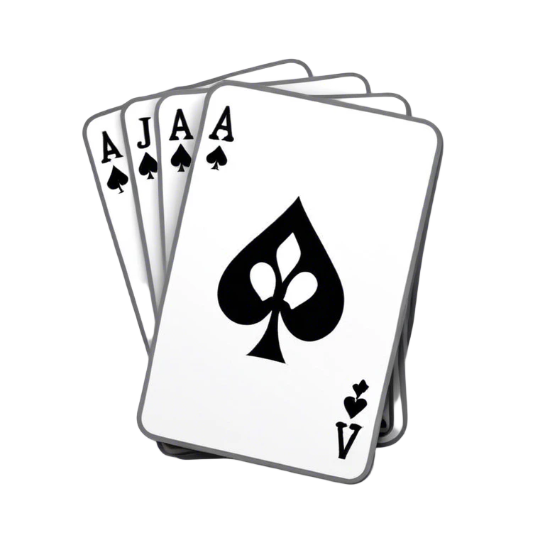 black and white cards with text emoji