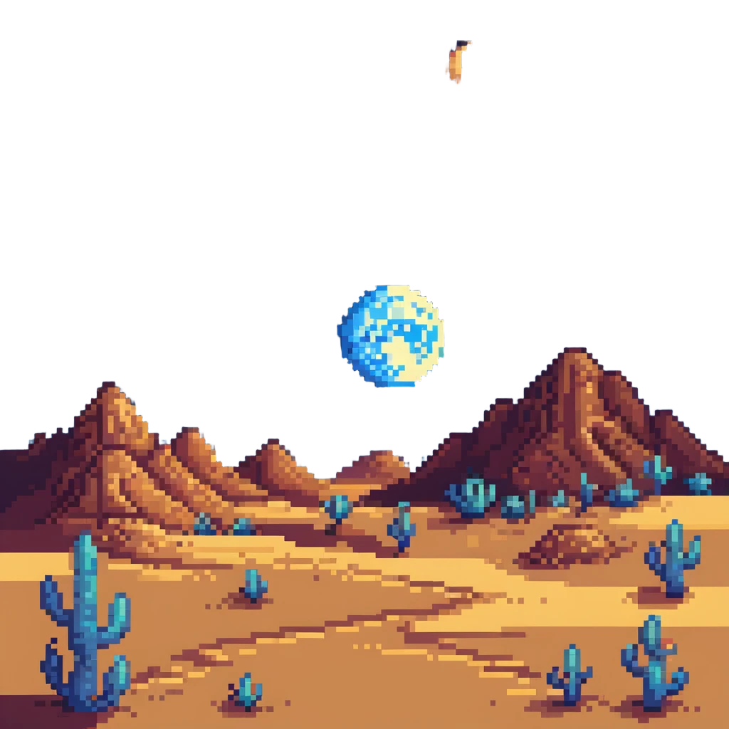 desert night with stars and moon emoji