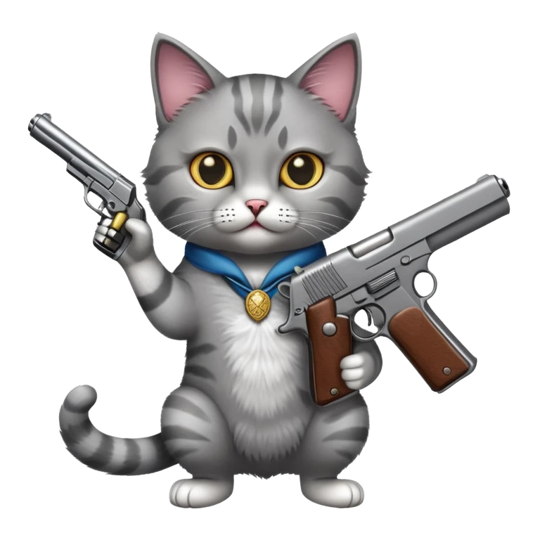 Gato con pistola  emoji