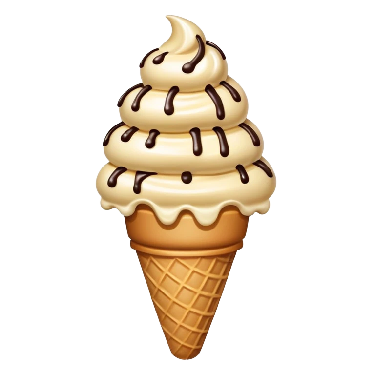 Chocolate chip ice cream cone  emoji