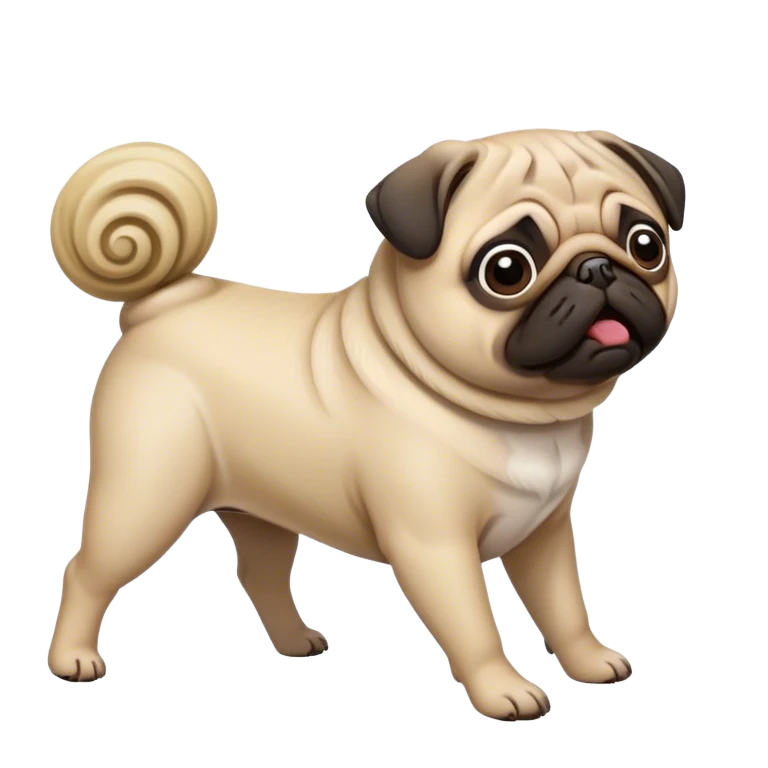 Pug dog in the wind emoji