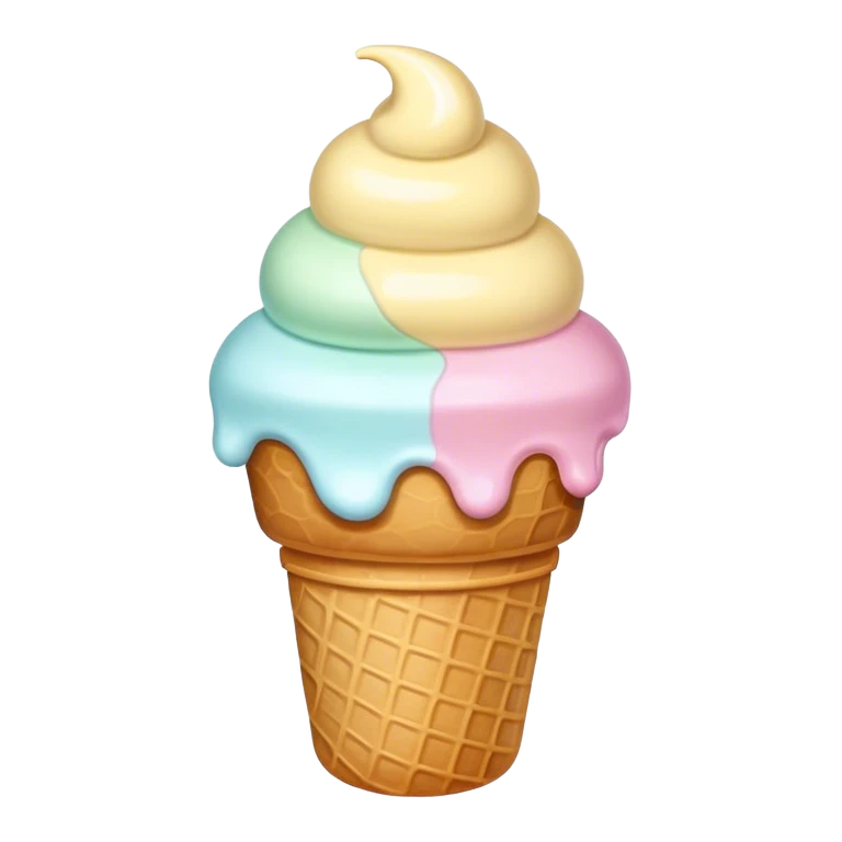 Melted pastel ice cream emoji