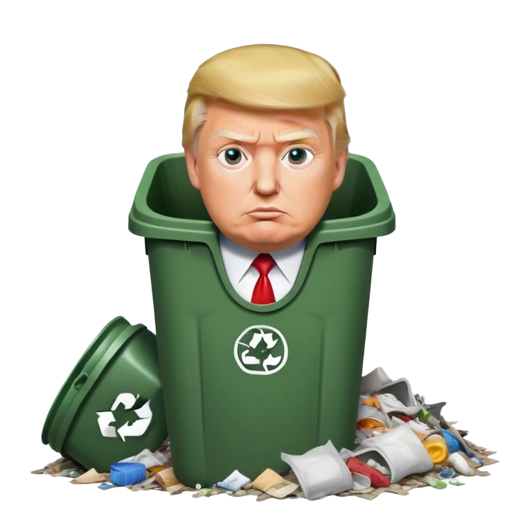 Donald trump in the trash emoji