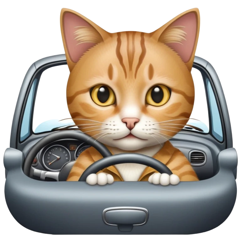 Cat driving a car  emoji
