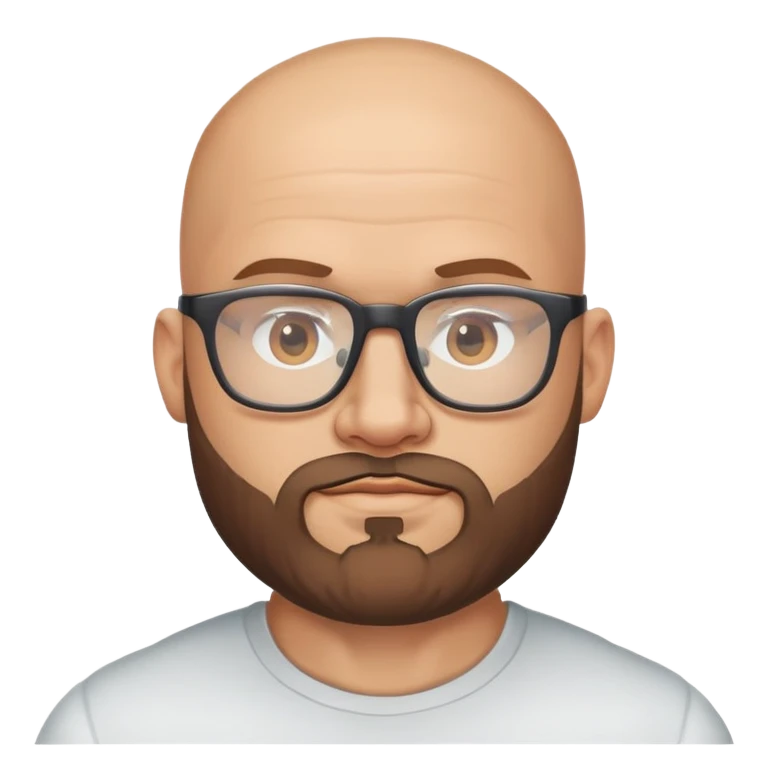 Лысый в очках качок с бородой  emoji