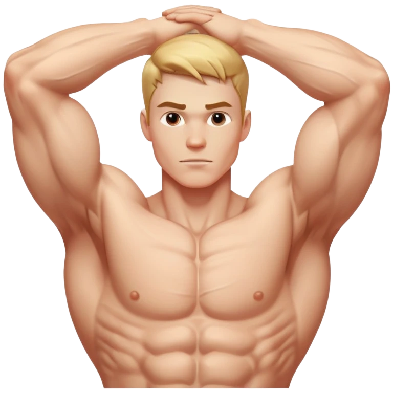 muscular arm of white young man, focus on the arm emoji