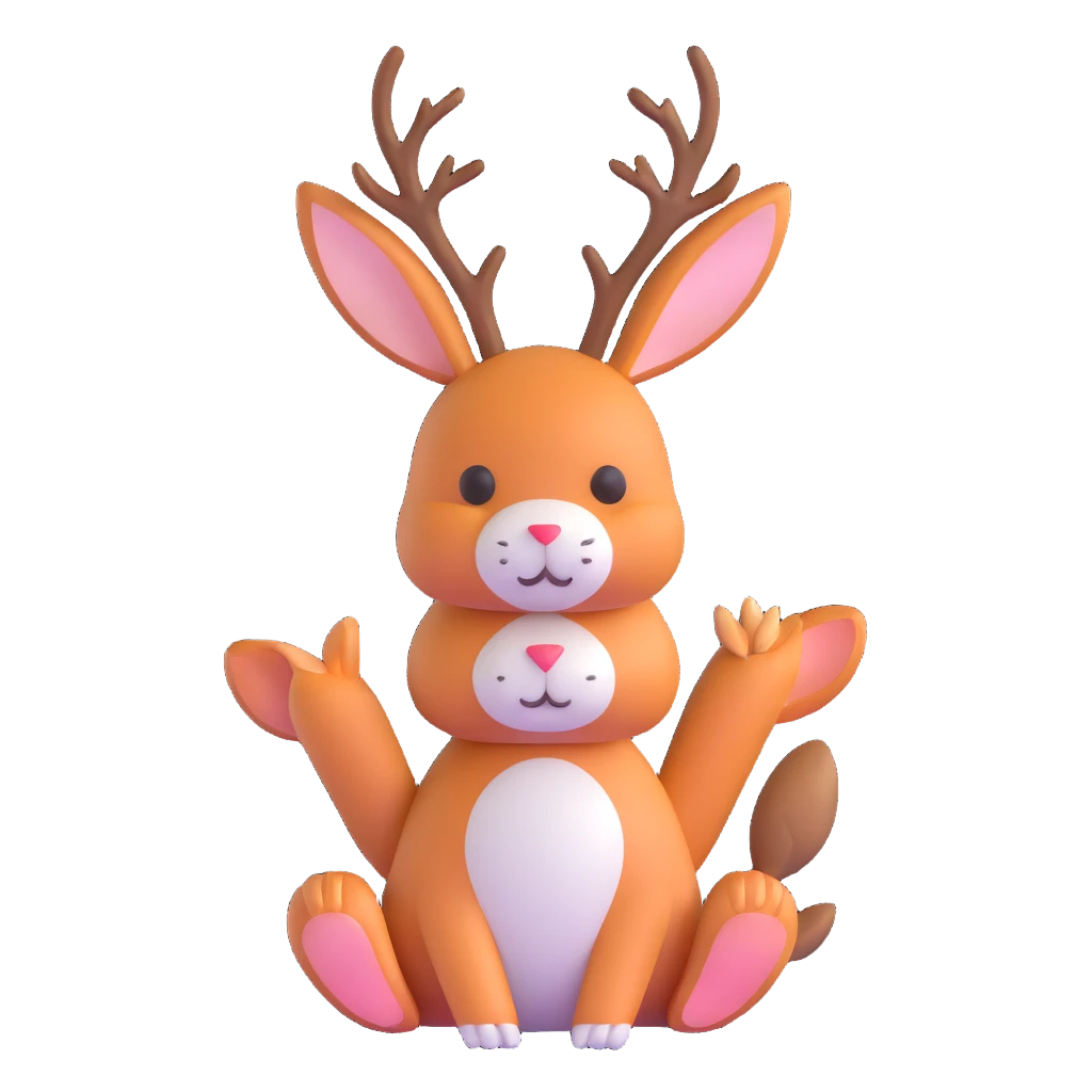 rabbit with deer antlers emoji