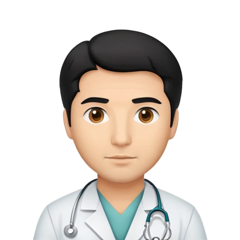 Доктор. Хирург мужчина с черными волосами emoji