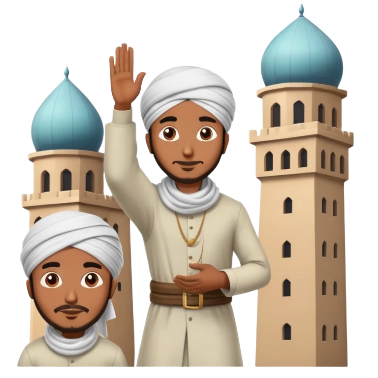 A Muslim man flying into 2 identical towers emoji