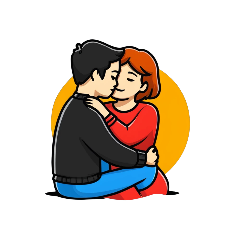 couple hugging romantically emoji