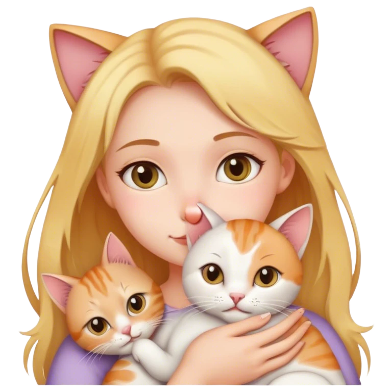 Fille avec un chat  emoji