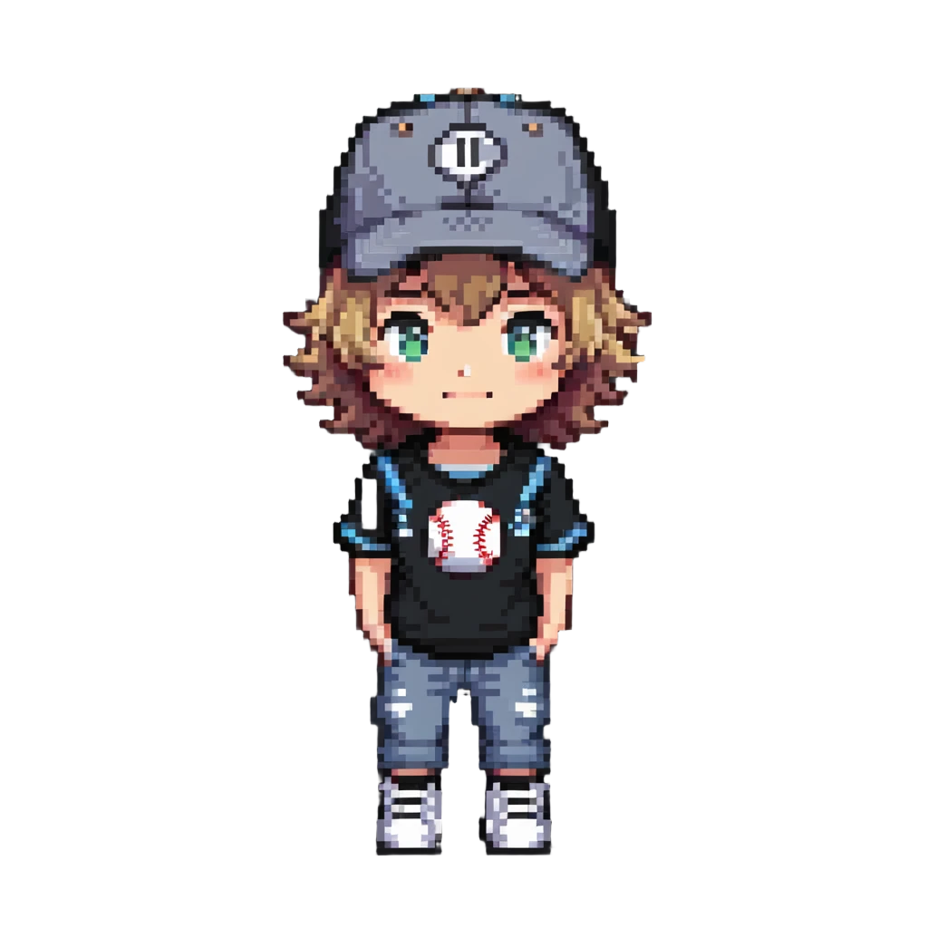 chibi boy with baseball cap and casual outfit emoji