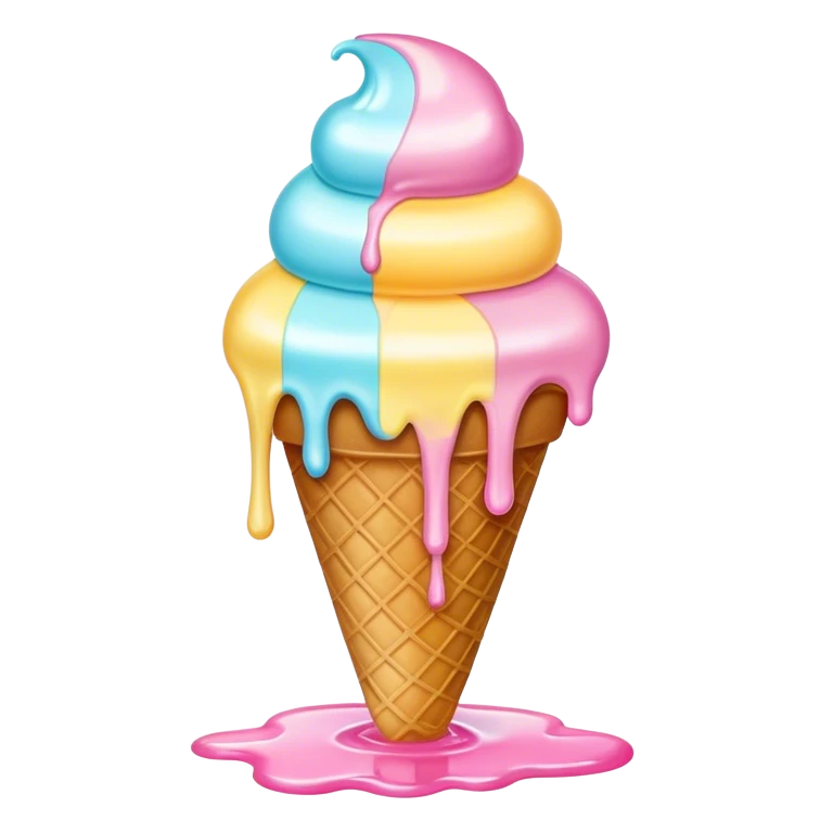 Melted pastel ice cream emoji