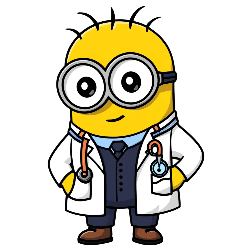 minion character in doctor outfit emoji