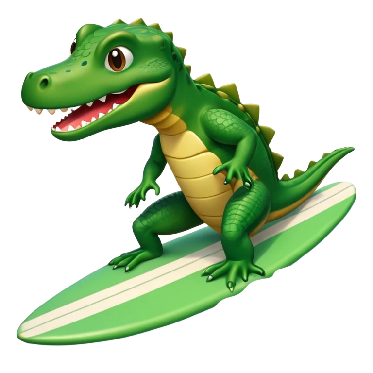 Cocodrilo surfeando emoji