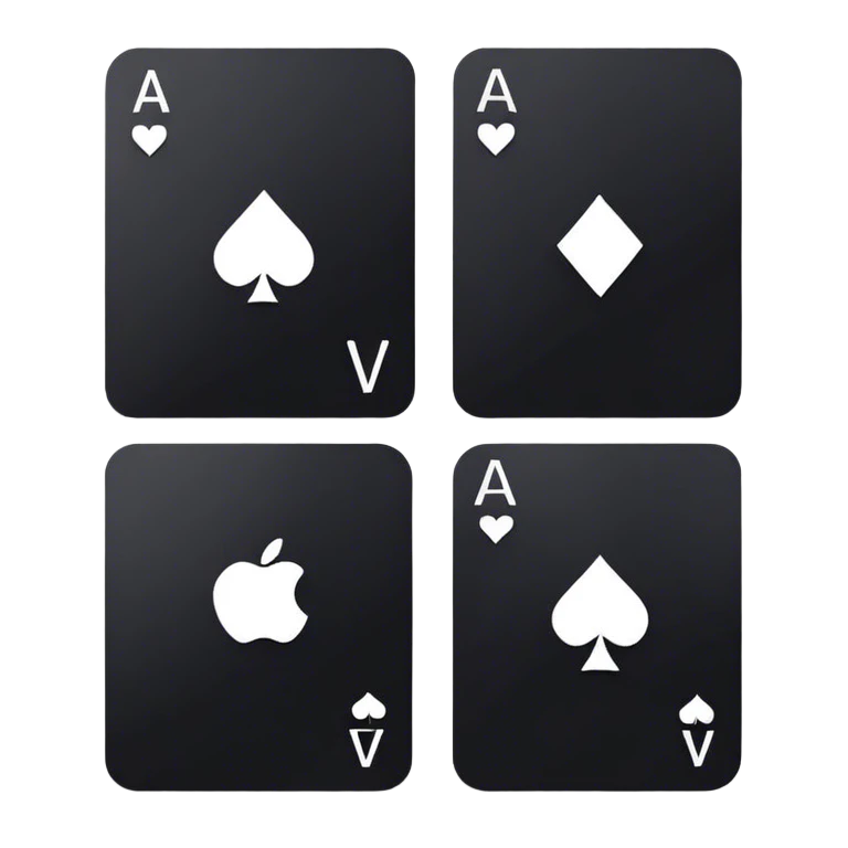 black cards with wite text emoji