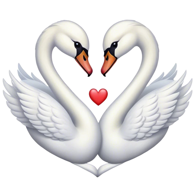 Coquette swans making a heart emoji