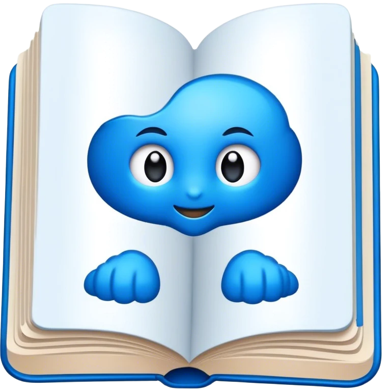 livro aberto cor azul emoji