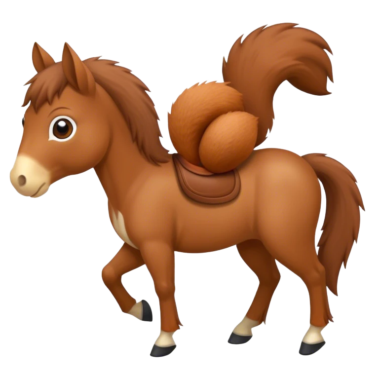 Horse with squirrel emoji
