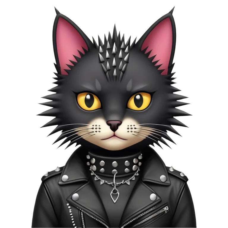 Punk black cat emoji